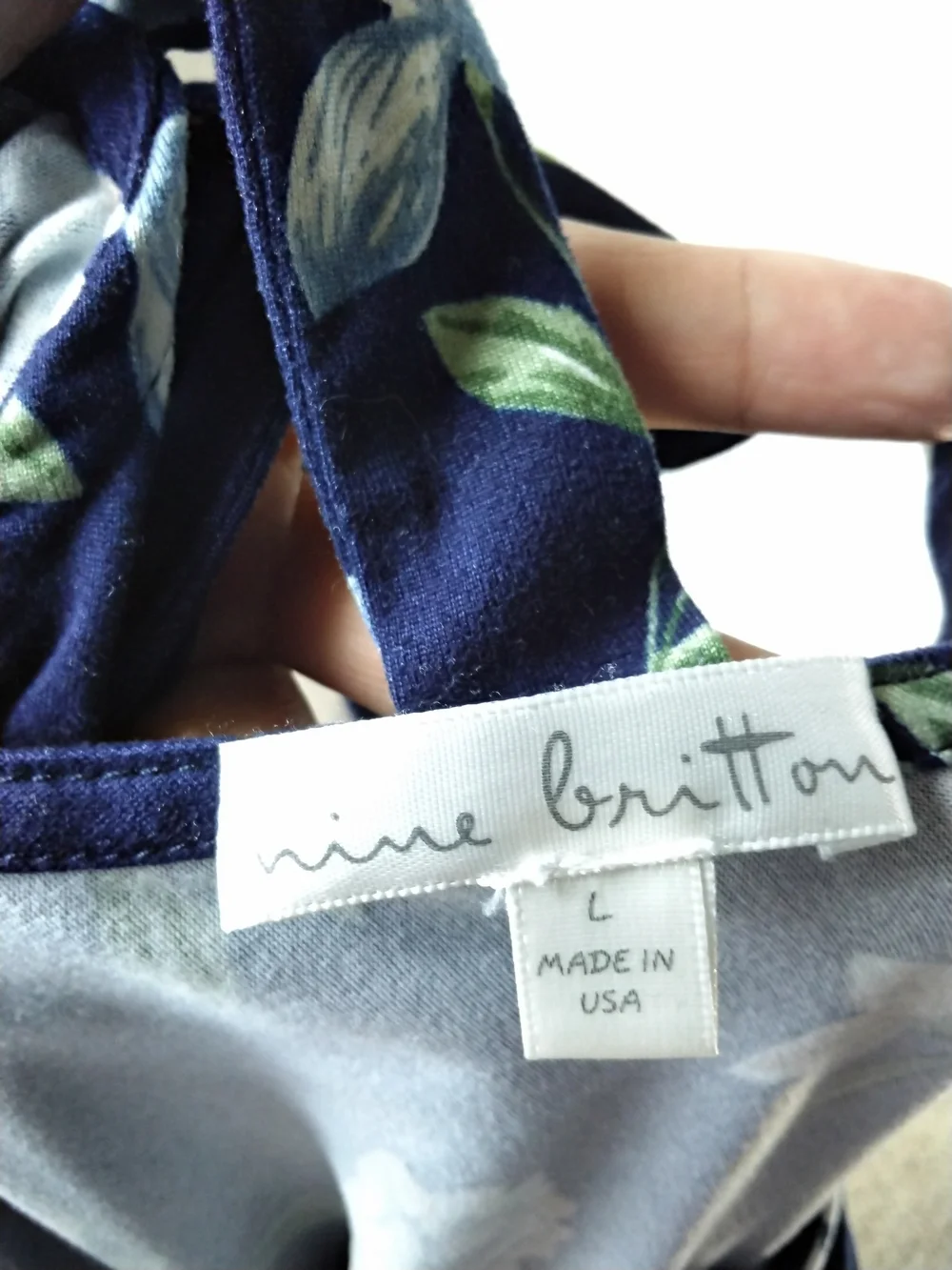 nine britton Navy Blue Floral Shift Dress